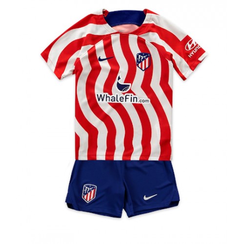 Atletico Madrid Hjemmedraktsett Barn 2022-23 Kortermet (+ Korte bukser) Atletico Madrid Hjemmedraktsett Barn 2022-23 Kortermet (+ Korte bukser)